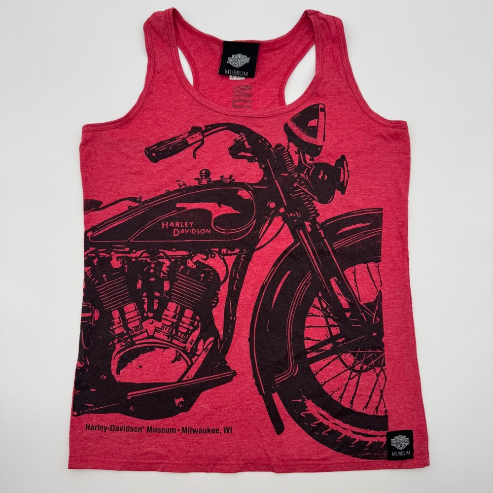 Harley-Davidson Museum Milwaukee Pink Racerback Tank Top Womens Medium